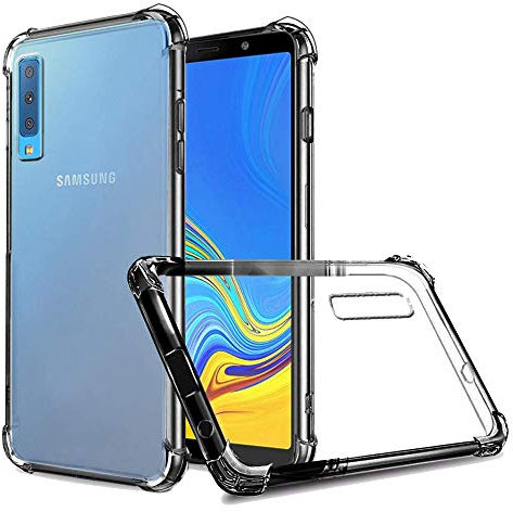 REY Cover in Gel TPU Anti-Shock per Samsung Galaxy A7 2018, Morbido Silicone Custodie Protettivo Case, Anti-Scratch, Protettiva Sottile Back Cover