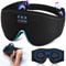 LC-dolida Schlafmaske mit Kopfhörer Bluetooth V5.4, 3D Schlafkopfhörer Atmungsaktive für Frauen Herren,Augenmaske Baumwolle Waschbar Schlafbrille mit Mikrofon für Reisen/Nickerchen/Yoga/Meditation