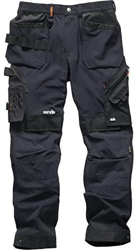 Scruffs Men's Pro Flex Plus Holster Workwear Trousers, Black (Black 001), 38W UK