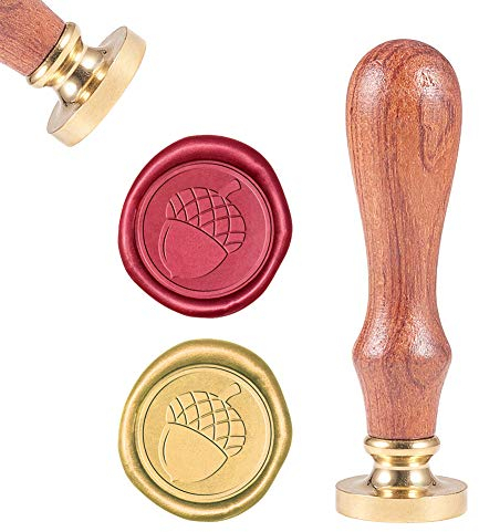 craspire Wachssiegelstempel, Wachssiegelstempel Tannenzapfen Jahrgang Wachs-Siegel-Stempel Retro Holzstempel Abnehmbar Messingdichtung Holzgriff Für Hochzeitseinladungen Verschönerung