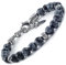 10:10 Edelstahlarmband und 6mm natürliche Schneeflocken-Obsidiansteine, Armband für Männer und Frauen. Verstellbares Armband Made in Italy…