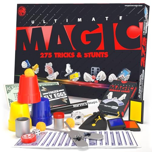 Marvin's Magic - 275 Ultimate Magic Tricks, Tricks & Stunts Set for Kids - Includes Magic Cards, Wand, Book & More - Boys & Girls, Age 8+ Attachments