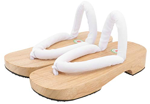 Holibanna 1 Paar Verstopft Hausschuhe Orthopädische Sandalen Yukata Kimono Japanisch Herren Japanischen Traditionellen Schuhe Gumbies Slingback Fräulein Gewölbt Hoher Absatz Weiß Hölzern