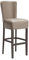 GGMMÖBEL 2-er Set Luca Full | Gastro Barhocker | Leder | Taupe | mit Lehne | Gestell: Holz/Wenge | Sitzhöhe: 79cm