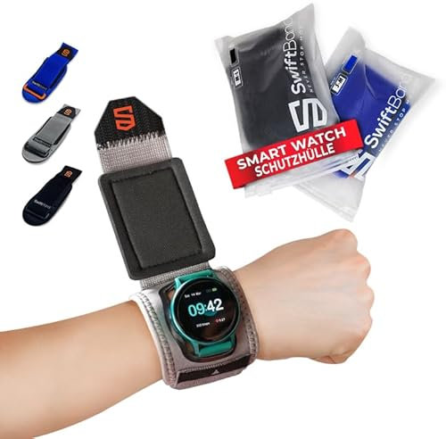 Colorcuff SwiftBand - Universelles Smartwatch Schutzband, Sportuhr Schutz, kompatibel mit Apple Watch, Garmin, Polar, Fitbit, Coros, Amazfit (M/L, Grau)