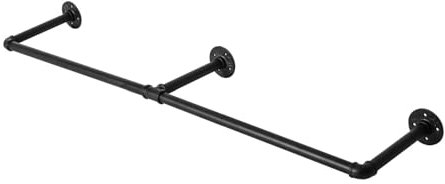 Dhouse Kleiderständer für Die Wand 140cm Industrierohr Kleiderstange zur Wandmontage Schwarz Abnehmbare Kleiderständer Bis 40 kg belastbar für Garderobe Flur Wohnzimmer Schlafzimmer