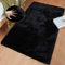 ORINOVA Teppich Schwarz Flauschig Schlafzimmer Wohnzimmer Fellteppich 60x90 cm Kunstfell Teppich Weich Klein Waschbar Black Carpet Rug Rechteckig