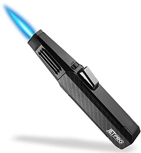 JETPRO Butane Torch Lighter One-Hand Operation Lighter for Kitchen Cooking Torch (Butane Gas Not Included) (Black)
