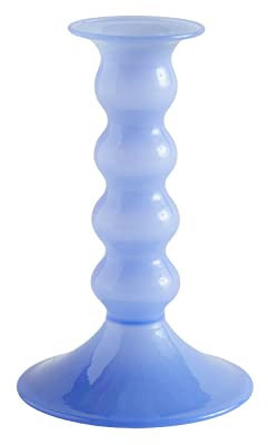 HAY Wavy Kerzenhalter aus Borosilikatglas in der Farbe: Blau, Maße: 14 x 9.5 cm, AC449-A602-AI53