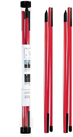 Lot de 2 bâtons d'alignement de golf pliables de 121,9 cm - Aide à l'entraînement au golf pour viser et mettre des bâtons d'alignement - Lot de 2 bâtons d'alignement pliables