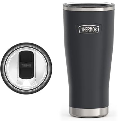 THERMOS ICON SERIES Stainless Steel Cold Tumbler with Slide Lock, 24 Ounce, Granite