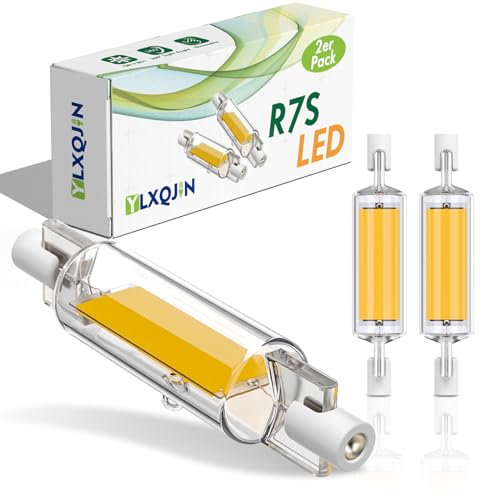 YLXQJIN R7S LED 78mm Dimmbar Glühbirne, 10W LED R7S 78mm COB Birne, R7S LED Bulbs Ersetzt 80W R7S Halogen Leuchtmittel, 800LM, AC/DC 220-240V (2pcs Natural White, 78mm 007)