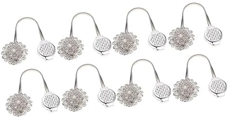 ANSNOW 24 Pezzi Ganci per Tende da Esterno per Appendere Cravatte Decorative in Cristallo Fermatenda Fibbia per Tende Decorazioni per la Casa Fermatenda Pratico Cinturino per Tenda Fermatendao/Bianc