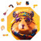 Milliwood Holzpuzzle - Hippi Hamster - 90 Teile - Puzzle Winter ab 5 Jahren - Mandala Puzzle für Erwachsene und Kinder - Jigsaw Puzzle aus Holz 34x34 cm - Puzzle Natur mit Holz Geschenkbox