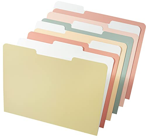 Mr. Pen - Aktenordner, 6 Stück, Vintage-Farben, 1/3-Schneid-Register, Briefgröße, farbige Aktenordner, Bürobedarf, Aktenordner mit Registerkarten