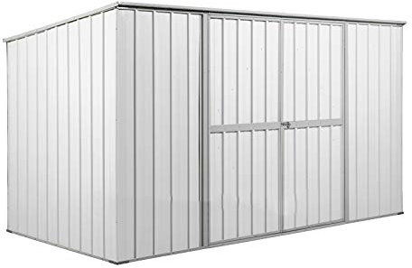 Notek Box in Acciaio Zincato Casetta da Giardino in Lamiera 3.45 x 1.86 m x h1.92 m - 98 kg – 6 Metri Quadri – Bianco