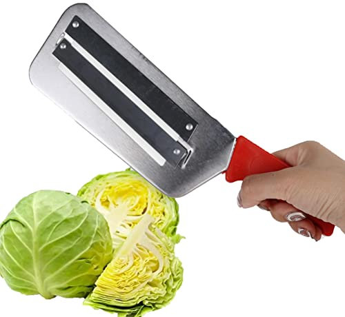 BBAUER Coltelli per affettare Cavolo, Lame a Doppia Fetta,Affettatrice da Cucina Affettatrice per Carote, Cipolla e pelapatate - Durevoli 2 Lame per affettare Le Verdure Coltelli per la Pulizia