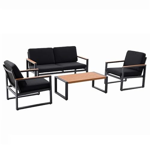 MWH Gartenmöbel, niedrig, Creador, Soraya, 1 Sofa/2 Sessel/1 Couchtisch