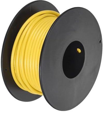 sourcing map 18AWG Wire 18 Gauge Stranded Wire PVC Hookup Wire 10M/33ft Yellow, Electrical Wire UL1007 Spool Tinned Copper Wire for Internal Connecting Wire, Marine