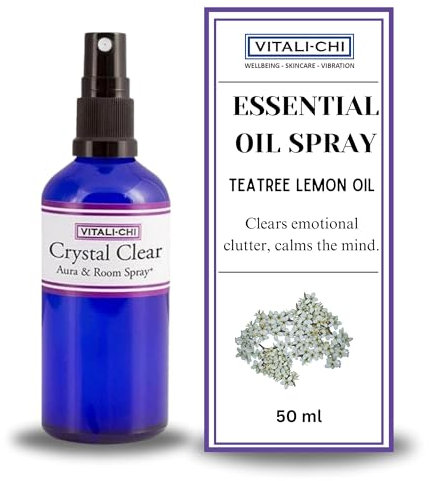 Vitali-Chi Essential Oil Spray Made from Teatree Lemon | for Refreshing, Revitalizeing, and Purifing with Nature's Purity | Air Freshener Aura & Room Spray with Refreshing Citrusy Aroma - 50 ml