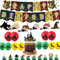YaYaFunFun Harry Potter Party Supplies,44Pcs Harry Potter Birthday Decorations,Magical Wizard Party Packs with Happy Birthday Banners,Harry Potter Balloons,Harry Potter Cake Toppers,Hanging Swirls for Boy Girl