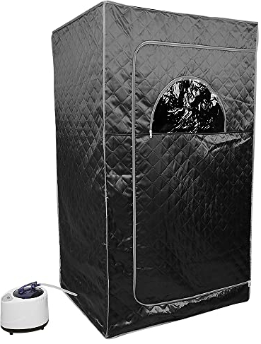 Sauna de vapor para el hogar, mini sauna, sauna de vapor portátil, sauna de vapor móvil, spa saludable, baño de vapor con mando a distancia (negro-100 x 80 x 170 cm)