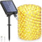 Lecone Solar Lichterkette Aussen, 12M 100 LED Solarlichterkette Außen USB/Solarbetrieben, 8 Modi IP65 Wasserdicht Kupferdraht Lichterkette Outdoor für Balkon Garten Party Hochzeit Deko