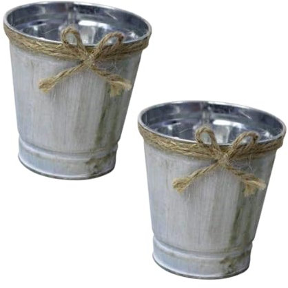 CIYODO 2 Pezzi Secchio Di Corda Secchiello Di Ferro Vaso Di Fiori Casa Vaso Di Fiori Decorazione Ferro Secchio Di Fiori Vaso Di Fiori Di Ferro Romanzo Vaso Di Fiori Vaso Di Fiori