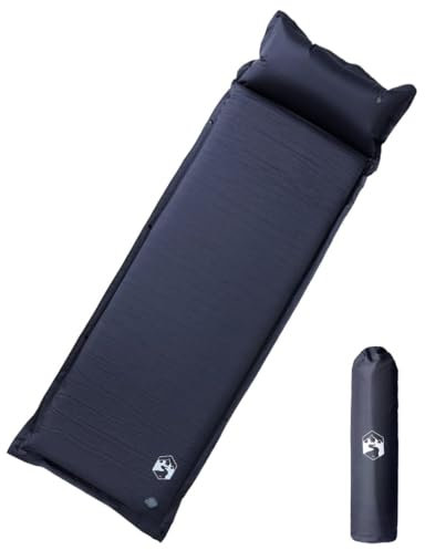 NQJIBUE Outdoor Recreation Selbstaufblasende Campingmatratze mit Kissen 1 Person Grau Camping & Wandern