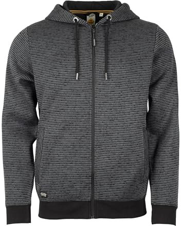 Roadsign Australia Herren Polarfleecejacke aus gestreiftem Polarfleece, mit Kapuze & Kapuzenfutter in Kontrastfarbe grau | L