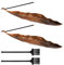 DAKLUNAR Lot de 2 Bronze Porte-encens Feuilles de métal, brûleur d'encens Ash Catcher,Cendres Convient pour Les bâtonnets d'encens idéal pour la méditation, Le Yoga, Inclus Mini Balai