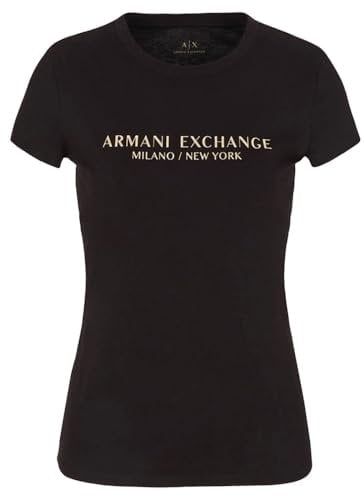 Armani Exchange Moderne Damenmode, Schwarz/Gold, XX-Large