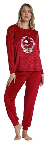 DISNEY Velvet King Mickey Damen-Schlafanzug mit langen Ärmeln
