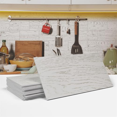 WOTZOV Fliesenaufkleber, 10 x 20 cm, beige, gestreift, Fliesenaufkleber für Küche und Bad, zum Aufkleben auf Wandfliesen, Wandfliesen aus Vinyl, Heimdekoration, abziehen und ANK,32 STÜCKE