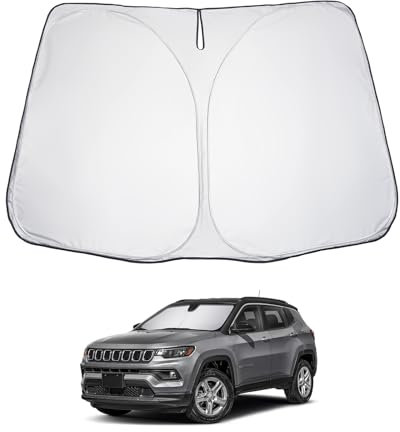 LUWU Protezione Solare per Auto Compatibile con Jeep Compass Facelift 4XE Hybrid 2017-2024 Auto Parasole per Parabrezza Parabrezza Interno Oscurante UV Compass Accessori