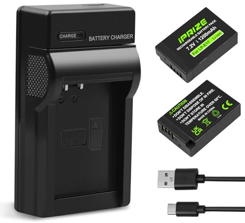 iPrize 2X Batterie LP-E17 1200mAh et Chargeur pour Canon EOS RP R8 R10 R50 R100, EOS M3 M5 M6 M6 Mark II, EOS 200D 250D 77D 750D 760D 800D 850D, Kiss X8i et Plus Encore