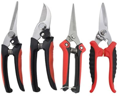 RUYILULU Jardín Podaderas Set - 4-Piece Jardinería Scissors Kit para Las Ramas de los árboles, Flores y arbustos - Cuchillas afiladas, empuñadura ergonómica