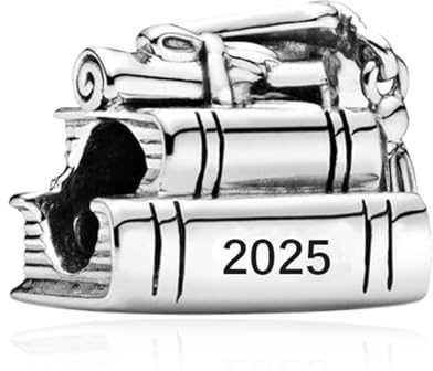 YUMINN 2025 Graduierung Buch Charms 925 Sterling Silber für Armbänder und Halsketten Dangle Anhänger Perlen Schmuck Geschenke für Damen