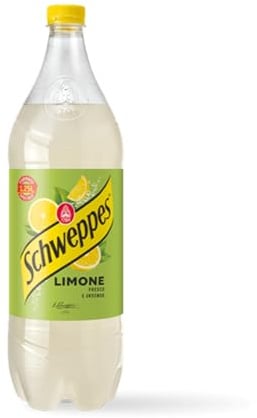 Schweppes, Bibita Gassata al Limone, Bottiglia da 1,25 L, Gusto Intenso di Limone, Senza Glutine, Effervescenza Unica, Ideale per Cocktail e Aperitivi