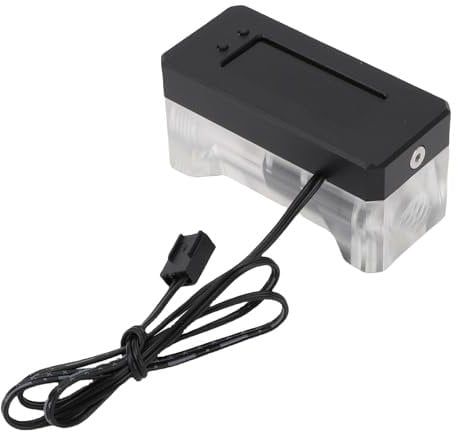 Wasserkühlung Digitaler Durchflussmessertemperaturanzeige, Temperaturmesser des Wasserkühlsystems für Computer -Laptop, Aluminiumlegierung und Acryl