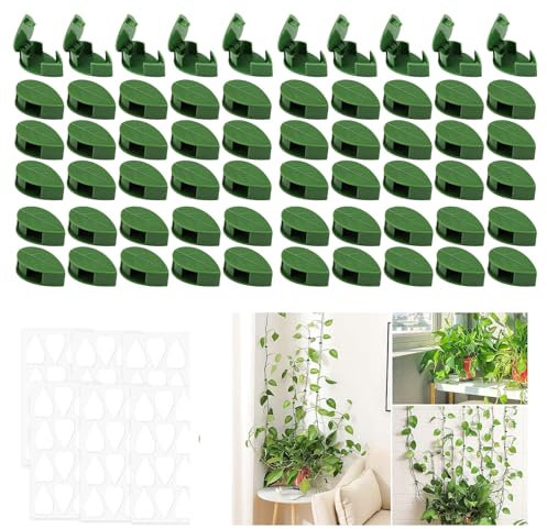 LUMOOM Lot de 60 clips muraux autocollants pour plantes grimpantes, pour jardin, balcon