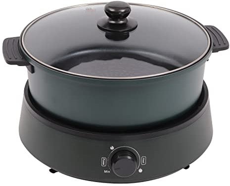 NOVCINCO Professional Electric Fondue Pot, 4L, 1350W, 220V UK Plug, with Steam Vent & Non-Stick Coating, Great for Meat/Veggies