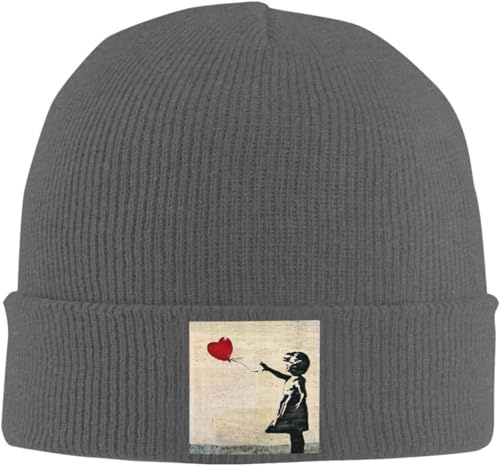 Baseballkappe Snapback Sonnenhut Banksy-Mädchen mit rotem Ballon warme Strickmütze Hip-Hop-Mütze Herbst- und Wintermütze Outdoor-Mützen für Erwachsene Unisex Männer und Frauen