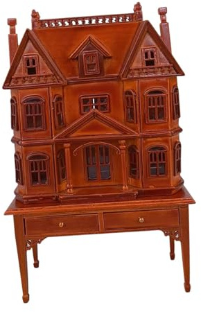 KiBcsLic 1:12 Puppenhaus Villa Spielzeug Holz Miniatur Puppenhaus für Alter 3 + Jahre Kinder