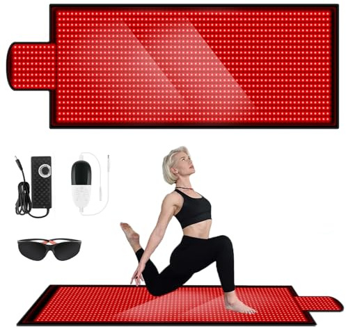 Rotlichttherapie-Decke mit niedrigem EMF-Wert, 2570 LEDs, Ganzkörper-Rotlichttherapiematte mit 660 nm und 850 nm Wellenlänge, niedrigem EMF-Wert, einstellbarem Timer und Intensität zur(1370LEDs)