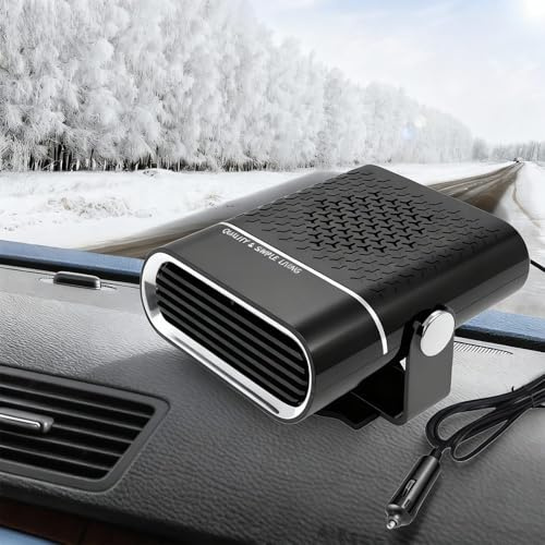 150w 12v Auto Heizung, Heizung Auto 12v ZigarettenanzüNder, HeizlüFter FüR Auto, üBerhitzungsschutz Mit Automatischer Abschaltfunktion, FüR Wohnmobil Camper LKW PKW (Schwarz)