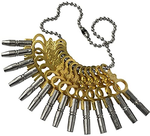 Ensemble de 14 clés de montre de poche Taille 00-12 Outils pour remontoir Clé de remontoir vintage