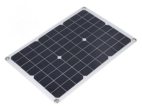 Aolidsive Panneau Solaire Flexible 20W 12V, Chargeur de Batterie, étanche, Monocristallin, pour Camping-Car, Bateau, Camping, Alimentation électrique Extérieure