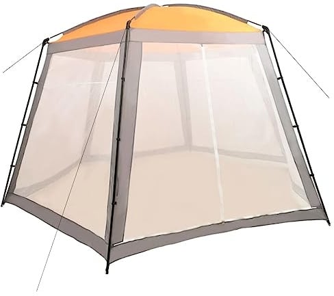 Mangloder Pool Zelt Stoff 500x433x250 cm Grau, Pool Whirlpool Zubehör mit PA Beschichtung, Stahlrahmen, Mesh Seitenwänden, UV beständig für Schwimmbecken, Jacuzzi, Garten und Sommer