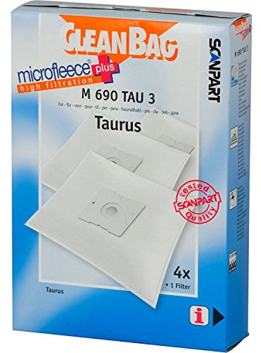 CleanBag M 690 TAU 3 Staubbeutel, wie Original: Taurus, Inhalt: 4 Staubsaugerbeutel + 1 Universalfilter